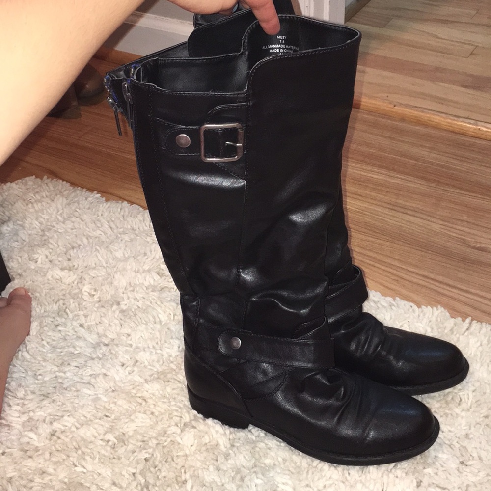2 pairs of Steve Madden leather zipper boots